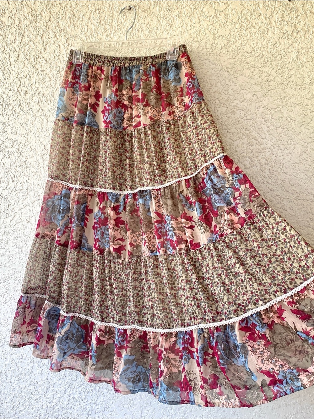 Boho Prairie Skirt Maxi